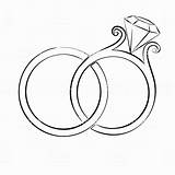 Ring Drawing Wedding Rings Sketch Interlocking Drawings Clip Clipart Choose Board Heart Hand sketch template