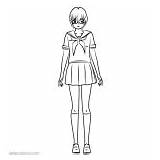 Coloring Yandere Pages Simulator Chan Info Line Drawing sketch template