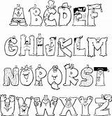 Alphabet Coloring Fonts Para Alfabeto Letras Colorir sketch template