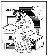 John Apostle Coloring Church sketch template