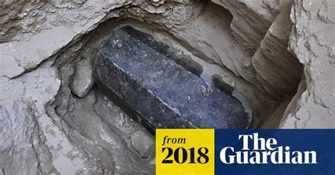 archaeologists prepare to open huge granite sarcophagus in egypt