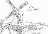 Drawing Windmill Dutch Getdrawings sketch template