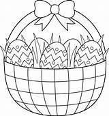 Coloring Easter Basket Egg Sheets Clipart Printable Pages Empty Clip sketch template