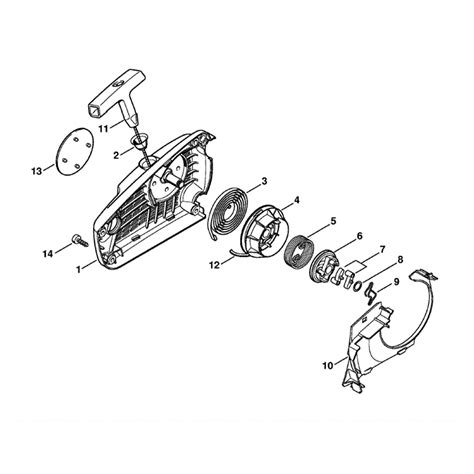 stihl ms  chainsaw msc parts diagram rewind starter