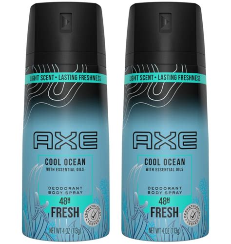 axe cool ocean  essential oils deodorant body spray  fresh  sale  ebay