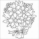 Coloring Flowers Bouquet Pages sketch template