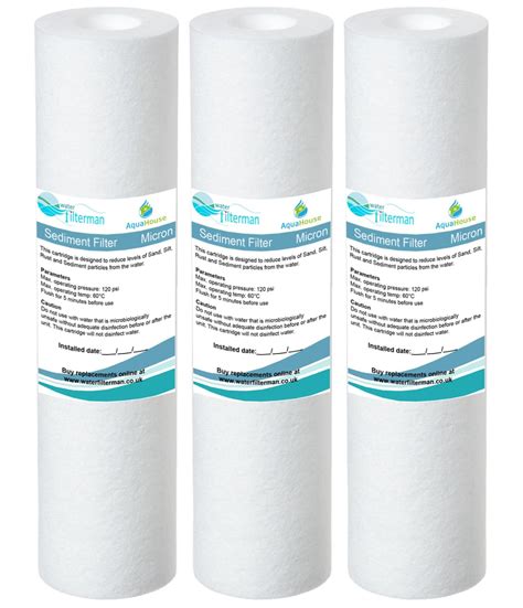 3x Aquahouse 10 Sediment Water Filter Cartridge For Reverse Osmosis