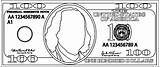 Dollar Outline 100 Banknote sketch template
