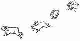 Hopping Bunny Coloring Draw Pages Color sketch template
