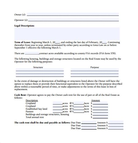 owner operator lease agreement template  template