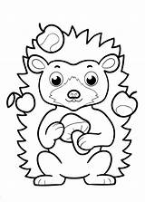 Hedgehog Mushroom Apples Coloring Pages категории раскраски из Toddlers все Animals sketch template