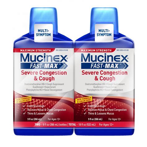 mucinex fast max severe congestion cough maximum strength oz  pack