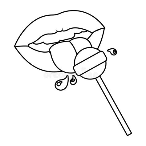 cartoon lips with lollipop stock illustration illustration of tasty