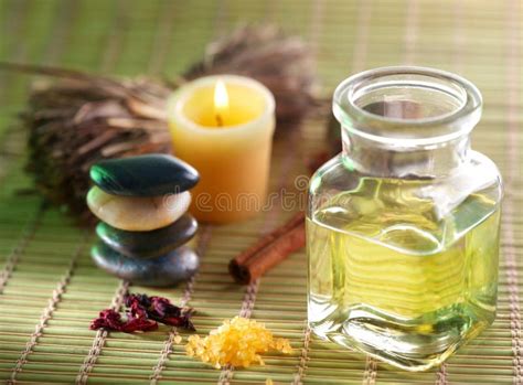 massage oil   spa salon stock photo image  candlelight salt