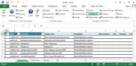 code  time tools  excel categories
