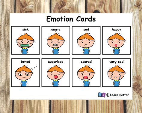 printable emotion cards  autism