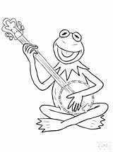 Kermit Frog Rana Gustavo Tocando Guitarra Ausmalbilder Muppets Frosch Gitarre Guitare Muppet Coloriage Ausmalbild Colorare Kikker Gitaar Guitar Speelt Grenouille sketch template
