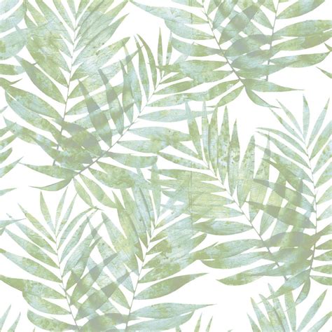 galerie organic textures tropical leaves light green wallpaper