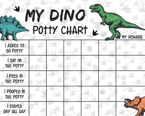 printable dinosaur potty training chart