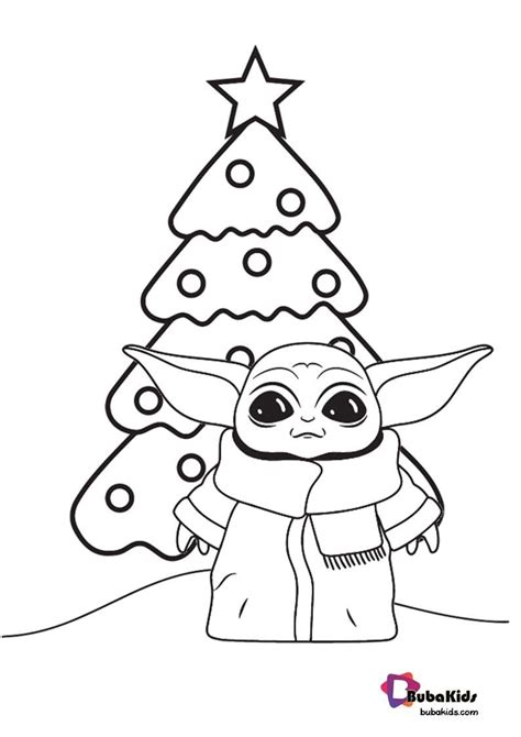 baby yoda special christmas edition coloring page christmas coloring