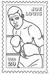 Coloring History Month Pages Joe Louis Printable Boxing African American Color Boxer Printables Kids Clipart Sports Clip Library Doby Larry sketch template