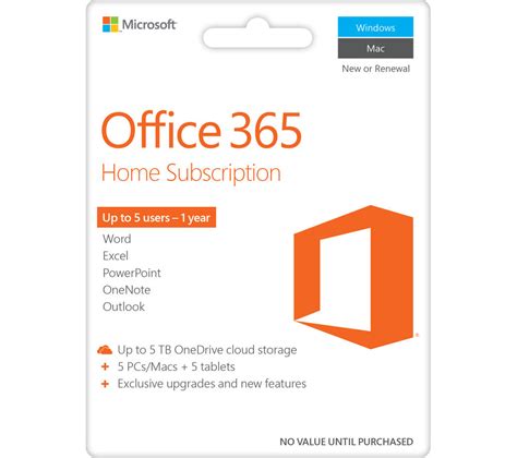 buy microsoft office 365 home 1 year for 5 users free delivery currys