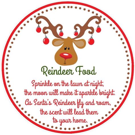 reindeer food tags printable file instant  etsy