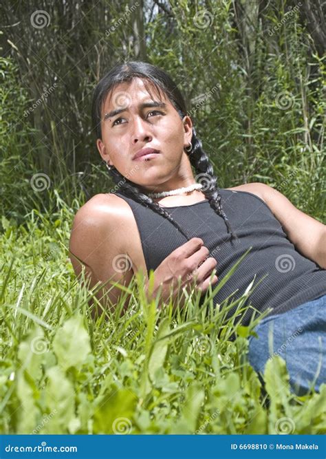 modern day native american teenage boy stock photo image