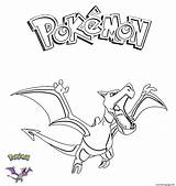 Pokemon Coloring Aerodactyl Pages Printable sketch template