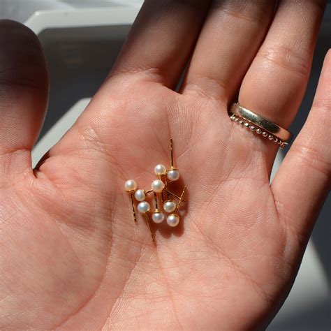 mini pearl earrings etsy