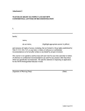 printable sample waiver letter forms  templates fillable samples