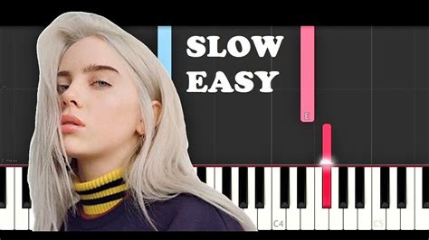 billie eilish ocean eyes slow easy piano tutorial youtube easy piano piano tutorial