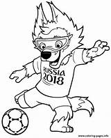 Coloring Pages Fifa Mascot Zabivaka Cup Printable sketch template