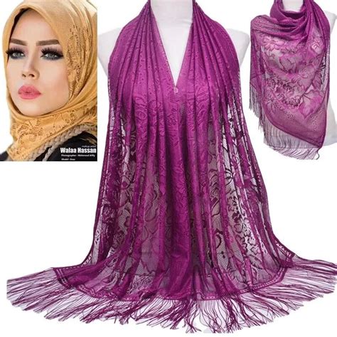 180 60cm elegant women floral lace scarf shawl tassels party wedding