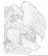 Coloring Pages Angel Angels Adult Adults Colouring Color Wings Coloriage Realistic Demons Sheets Demon Book Fairies Adele Fairy Books Drawing sketch template
