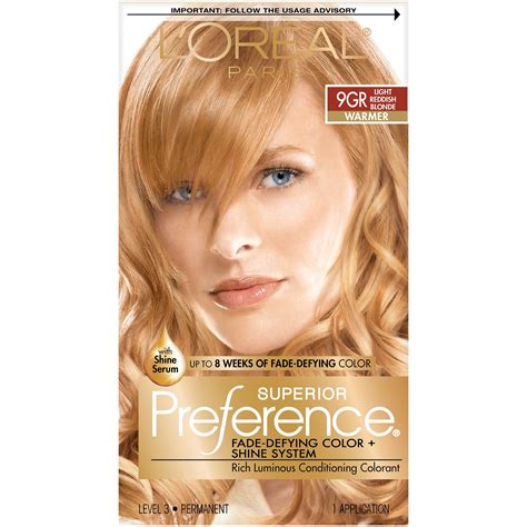 loreal paris superior preference fade defying shine permanent hair color gr light golden