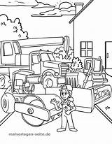 Malvorlage Baustelle Ausmalen Baustellenfahrzeuge Bauarbeiter Bagger Kinderbilder Ausmalbild Fahrzeuge Kostenlose Ando sketch template