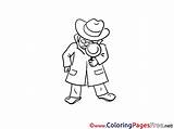 Coloring Pages Detective Sheet Title sketch template