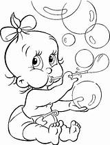 Coloring Baby Pages Bubble Printable Bubbles Girl Blowing Clipart Pacifier Print Girls Kids Babe Cute Balloons Colouring Color Sheets Getcolorings sketch template