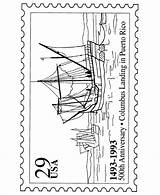 Coloring Columbus Pages Stamp Christopher Stamps Postage Printables Sheets Activity Sheet Holiday Postal Landing Events America Go Usa Print Next sketch template