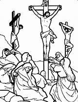 Crucifixion Coloring Jesus Pages Drawing Line Getdrawings Crucified Getcolorings Printable Kids sketch template
