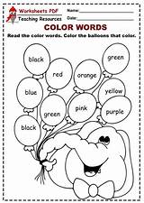 Color Worksheets Activities English Kids Word Learning Preschool Choose Board sketch template