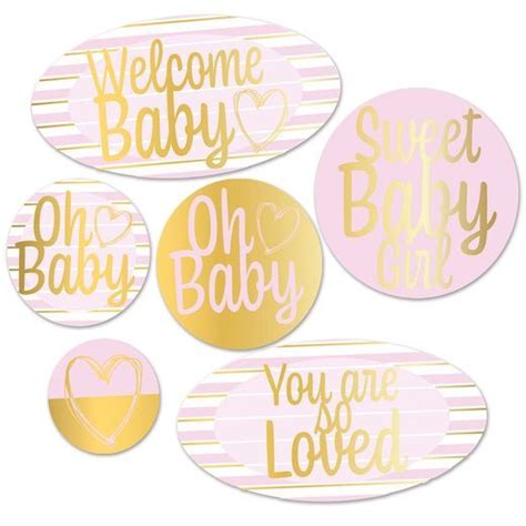 pink  baby cutouts fiesta party supplies