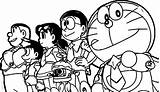 Doraemon Coloring Dorayaki Wecoloringpage Nobita sketch template