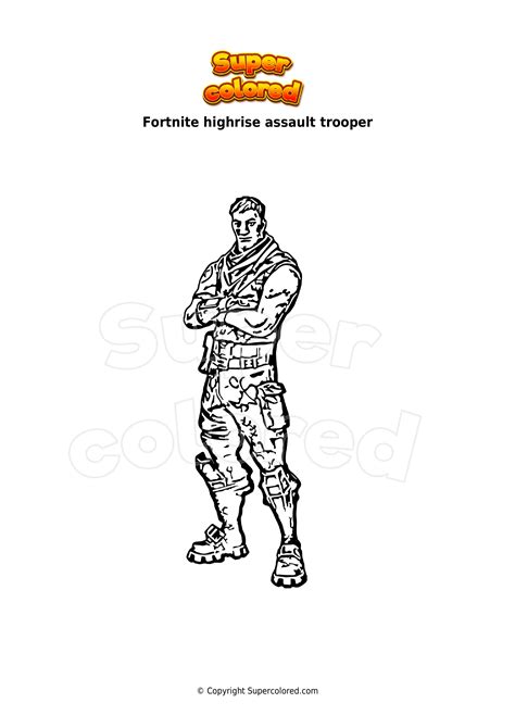 coloring page fortnite highrise assault trooper supercoloredcom