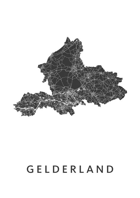 gelderland provinciekaart plattegrond poster