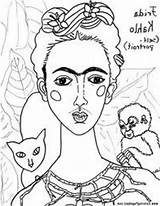 Frida Kahlo Coloring Pages Getcolorings Getdrawings Self sketch template