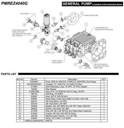 general pump parts diagrams