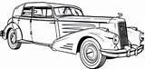 Cadillac Coloring Pages Antique Car 1936 sketch template