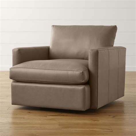 Lounge Small Leather Swivel Chair Reviews Crate And Barrel Leather